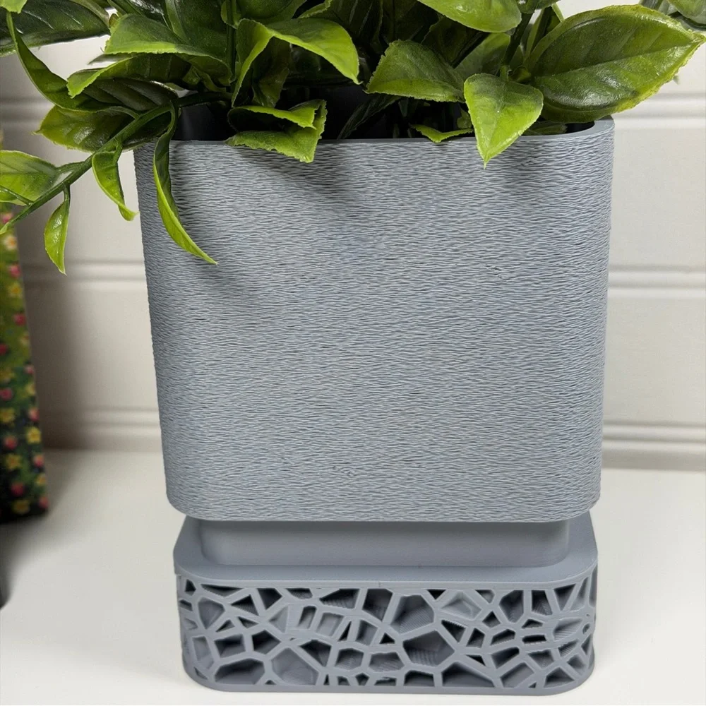 Modern Planter Pot, Vori Square Planter, Textured Flower Pot